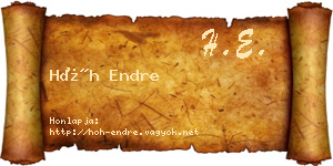 Hőh Endre névjegykártya